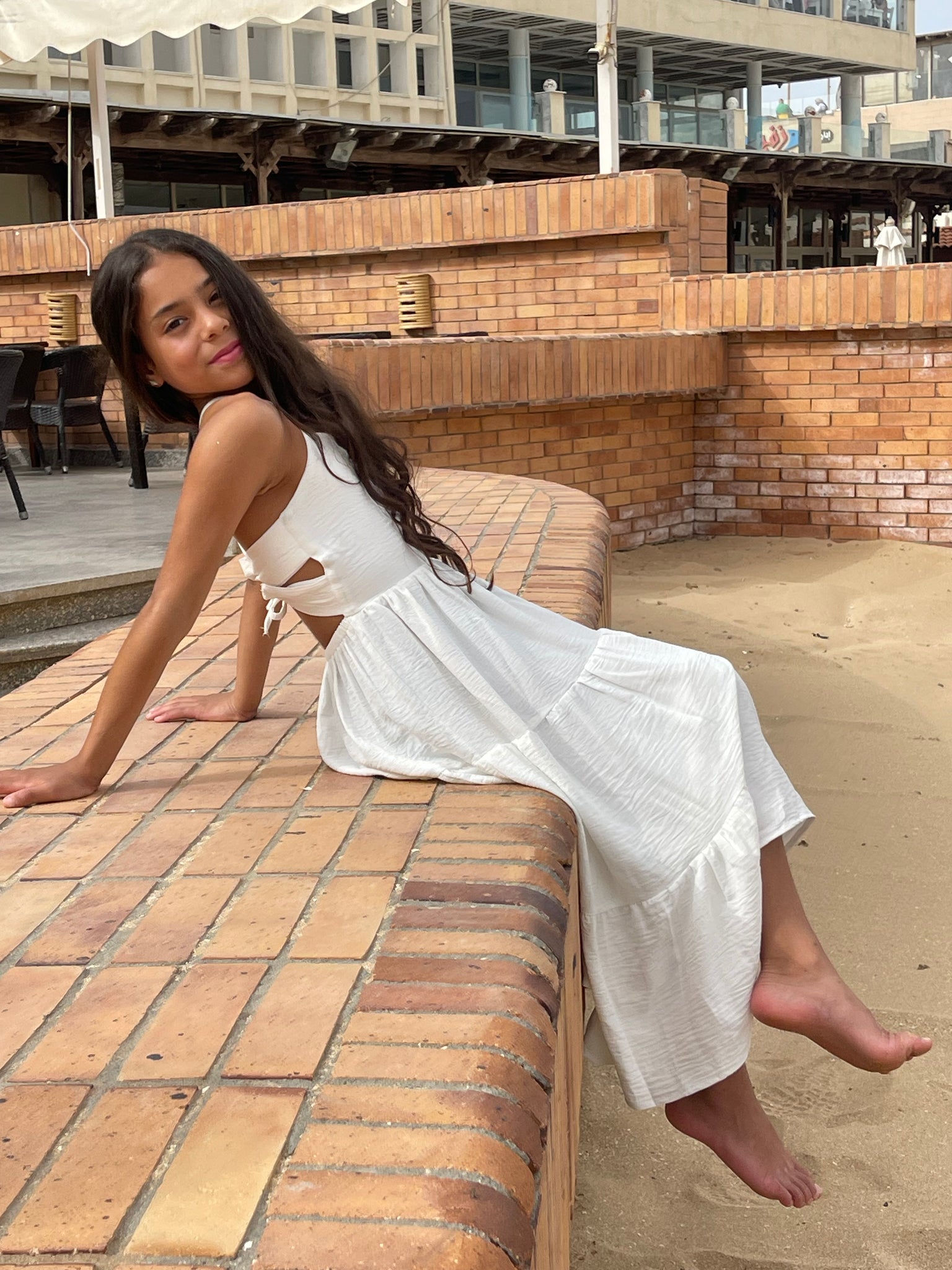 White beach dress