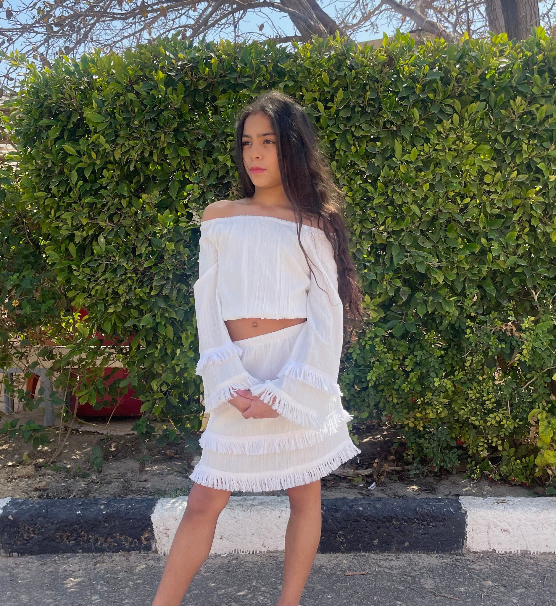 White off shoulder set