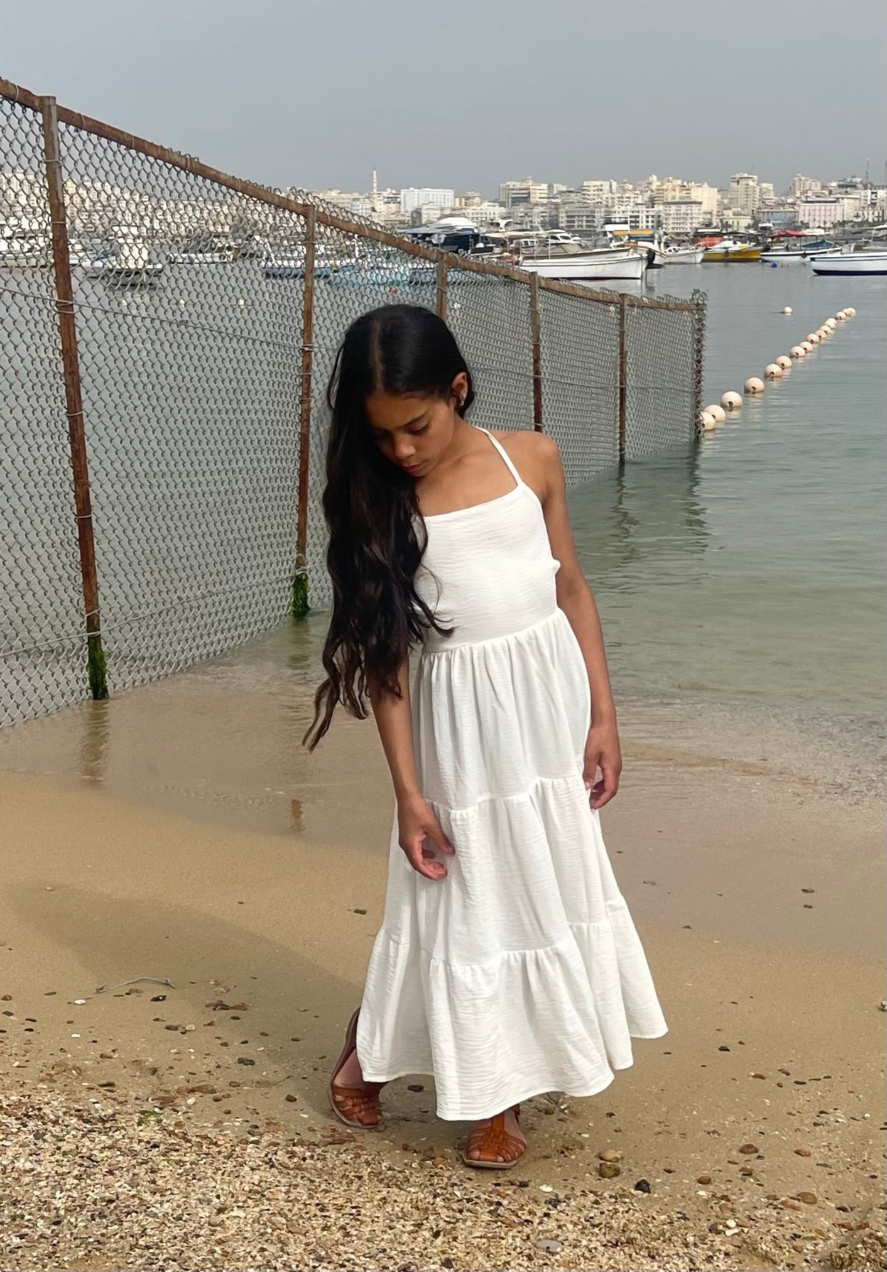 White beach dress