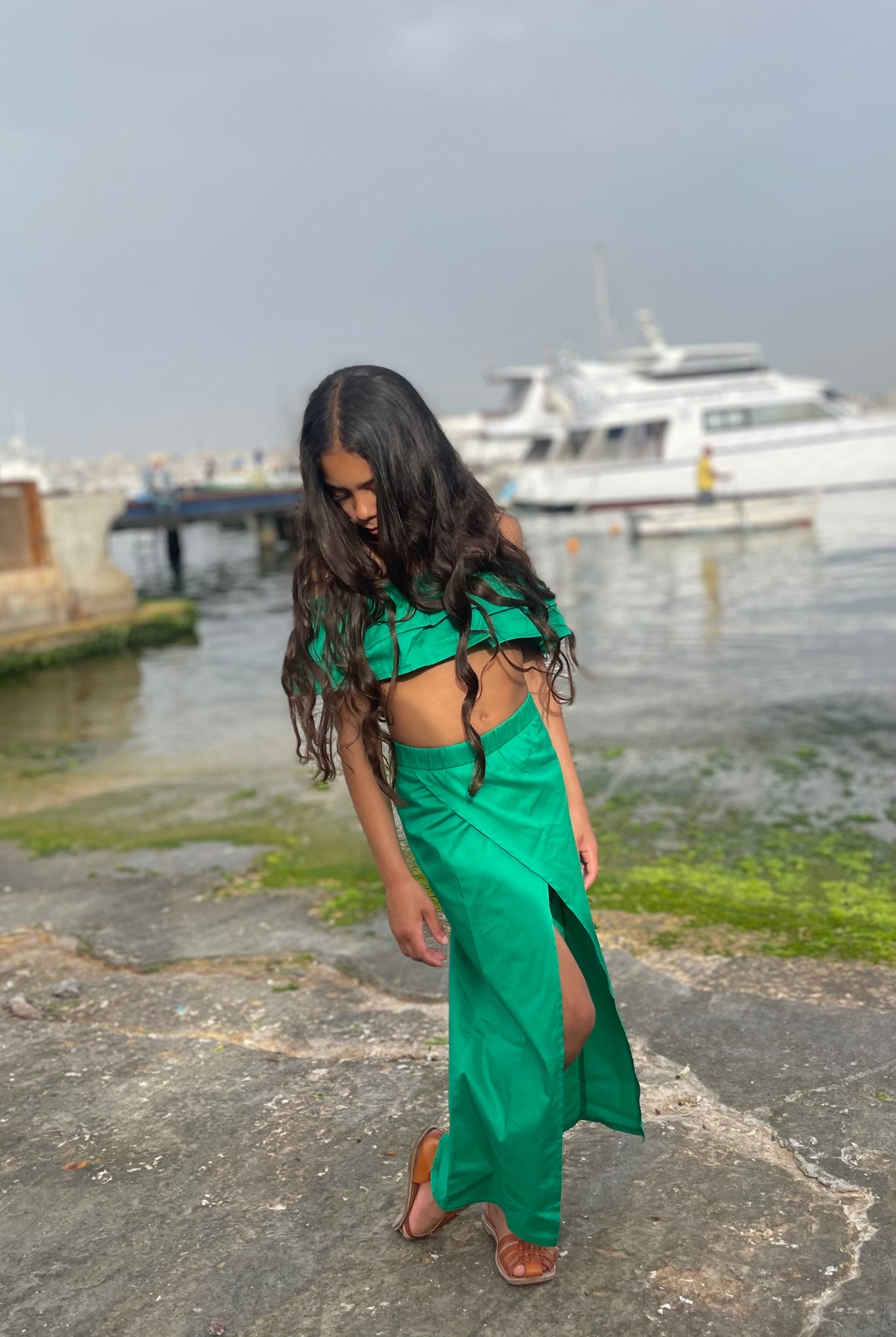 Off shoulder ruffles set