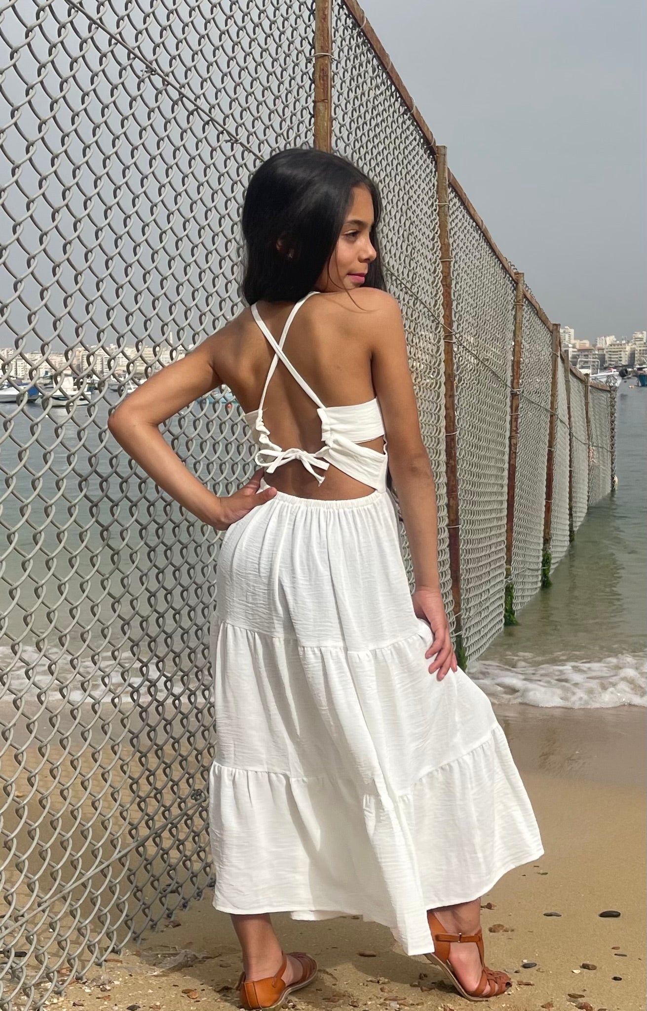 White beach dress