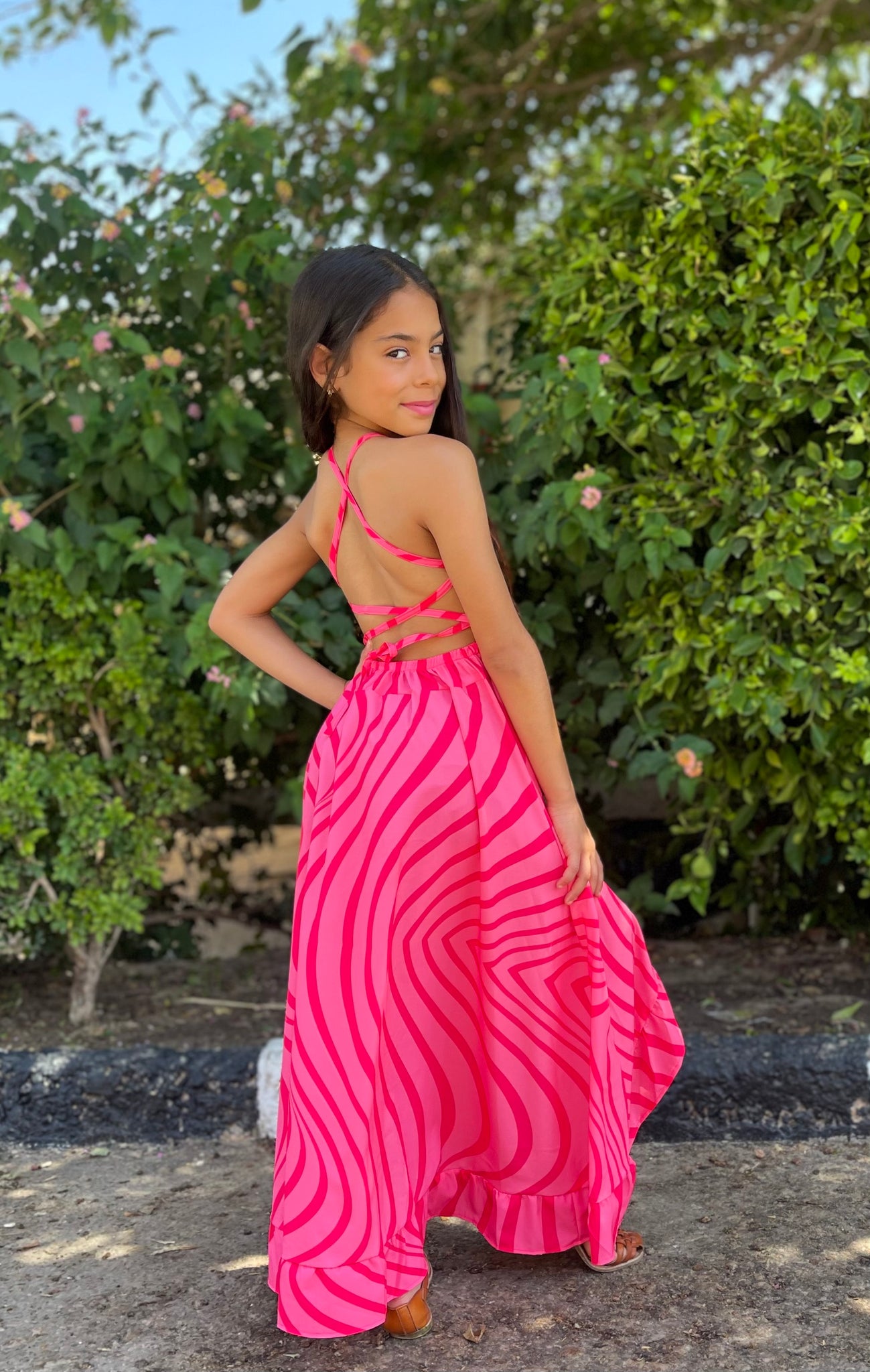Pink high low dress